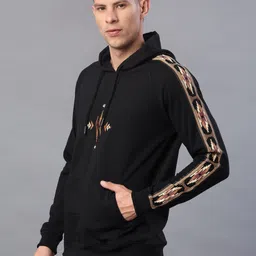 V-Mart Men Colourblocked Hooded Sweatshirt image 2