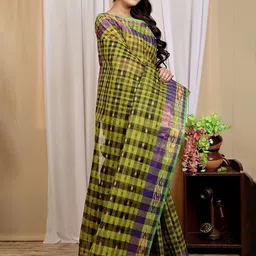 Ruuprekha Woven Design Pure Cotton Fusion Taant Saree image 3