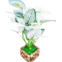 apka mart Green Plastic Artificial Plant With Pot image 5