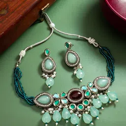 Anouk Kundan Studded & Beaded Jewellery Set-image-42