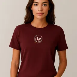 Anikmart Women Graphic Printed Round Neck Cotton T-shirt-picture-38