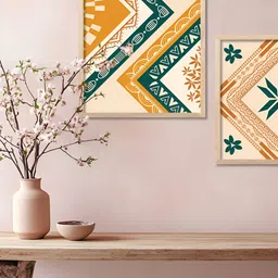 Kotart Brown & Green Set of 2 Piece Wood Abstract Wall Paintings image 5