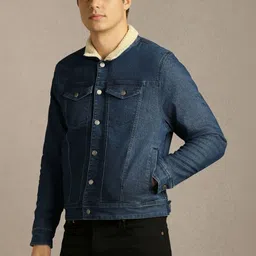 Louis Philippe Jeans Men Washed Open Front Jacket image 3