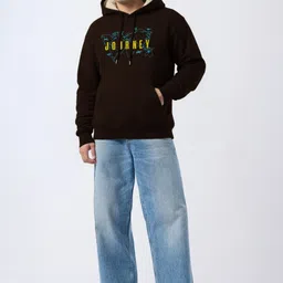 MaverIQ Men Printed Hooded Sweatshirt image 2