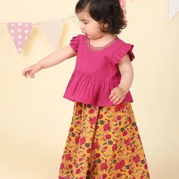 Fabindia Girls Printed Ready to Wear Lehenga & image 2