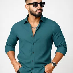 IKON FASHION Men Original Slim Fit Solid Spread Collar Casual Shirt-image-79