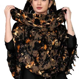 Printed Polycotton Women Multicolor Scarf-image-0