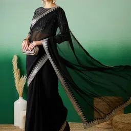 Sangria Sequined Pure Georgette Sarees image 3