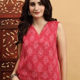 Anouk Rustic Ethnic Motifs Printed V-Neck Pure Cotton Kurti-picture-33