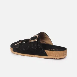 Lavie Women Textured Open Toe Flats With Buckles image 3