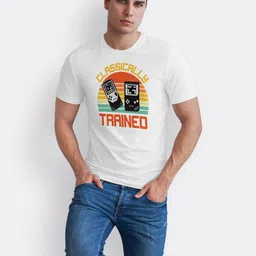 Seekbuylove Men Bio Finish Classically Trained Round Neck Pure Cotton T-shirt image 4