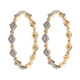 Shiv Jewels Set Of 2 Gold Plated Cubic Zircon Studded Bangles-image-94
