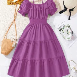 ethit Floral Print Puff Sleeve Fit & Flare Midi Dress-picture-35