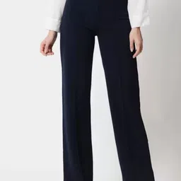 Brainbees Women Relaxed Straight Leg Relaxed Fit High-Rise Flat-Front Formal Trousers-picture-24