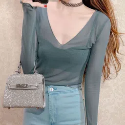 HERE&NOW Women V-Neck Extended Sleeves Top-picture-10
