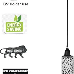 SOMIL Printed Glass Cylinder Ceiling Lamps image 5