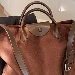 KPOP PU Structured Brown Handheld Bag image 3