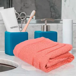 Kuber Industries Set Of 3 Brown & Orange-Coloured Striped Cotton Face Towels image 5