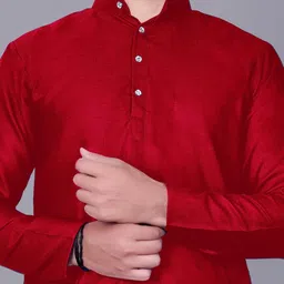 AWM Men Cotton Solid Straight Kurta image 2