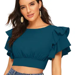 Fashion Care Women Solid Short Sleeves Top-picture-36