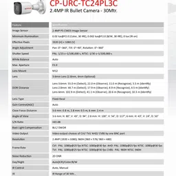 CP PLUS 2.4MP IR Bullet Camera - 30Mtr. CVI/CVBS/AHD/TVI switchable(CP-URC-TC24PL3) Security Camera image 4