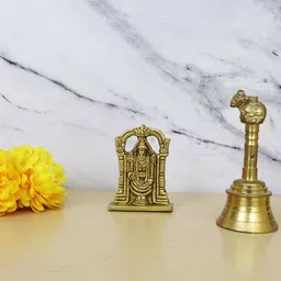 spilbox Brass VDM Perumal Statue|Tirupati Balaji Pital Statue|Home&Office Decor Decorative Showpiece - 6.5 cm image 3