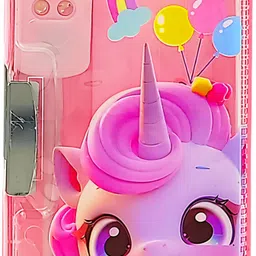poksi Unicorn Pencil Box with Light| Dual Sharpener| Magnetic Closure | Table lamp Lig ht Art Plastic Pencil Box image 5