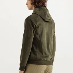 united colors of benetton Men Full Sleeve Solid Hooded Sweatshirt image 2