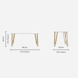 bluewud Mayrite Rectangle Coffee Table in White Colour image 2