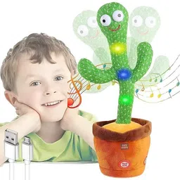 kashh dancing cactus toy and talking cactus toy for kids with LED light image 4