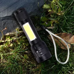 mz 012-LED RECHARGEABLE METAL ZOOMABLE TORCH-3 Modes Flashlight Torch image 3