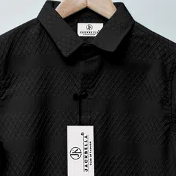 jackbella Men Regular Fit Self Design Spread Collar Casual Shirt image 3