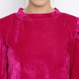 Mayra Fuchsia Velvet Crop Top image 4