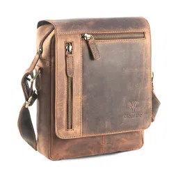 Goatter Unisex Coffee Brown Messenger Bag image 4