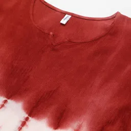 Maaesa Women Brown Dyed Crepe Kaftan Kurta image 2