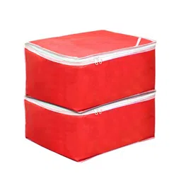 Kuber Industries Set Of 2 Red Solid Wardrobe Organisers image 5