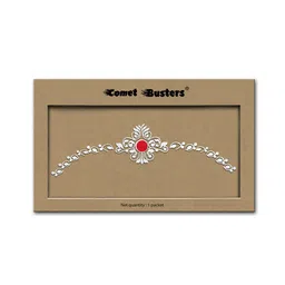 Comet Busters Reusable Bengali Bridal Bindi- White & Red image 2