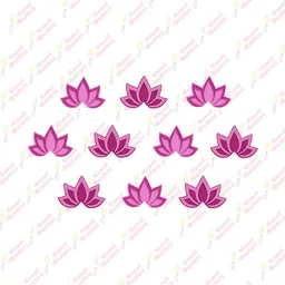 Comet Busters Pink Lotus Shaped Traditional Designer Bindis - 10 Pcs image 2