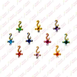 Comet Busters Multicoloured Embellished Handcrafted Beautiful Traditional Bindis - 10 Pcs image 2