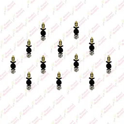 Comet Busters Black Embellished Handcrafted Beautiful Traditional Designer Bindis - 12 Pcs image 3