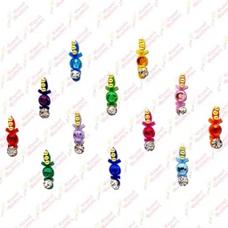 Comet Busters Multicoloured Embellished Beautiful Traditional Designer Bindis - 12 Pcs image 2