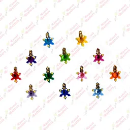 Comet Busters Multicoloured Embellished Handcrafted Beautiful Traditional Bindis - 12 Pcs image 2