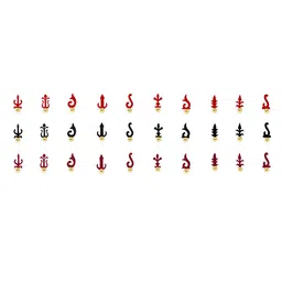 Comet Busters 30 Pcs Reusable Designer Bindis - Red & Black image 3