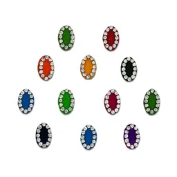 Comet Busters 12 Pcs Embellished Reusable Designer Bindis - Multicoloured image 3