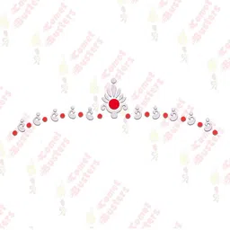 Comet Busters Reusable Bengali Bridal Bindi - White & Red image 2