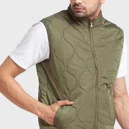 ColorPlus Men Green & Orange Puffer Jacket image 2