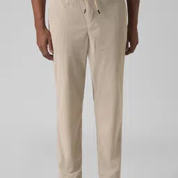 Men Relaxed Beige Corduroy Trousers-image-36