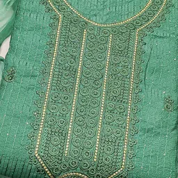 SHADOW & SAINING Ethnic Motifs Embroidered Zari Unstitched Dress Material image 5