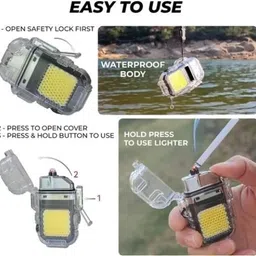 rgv Arc Cigerette Lighter USB Rechargeable Arc Lighter with Flashlight Pocket Lighter image 3