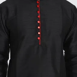 ROYAL KURTA Men Black Thread Work Kurta image 2